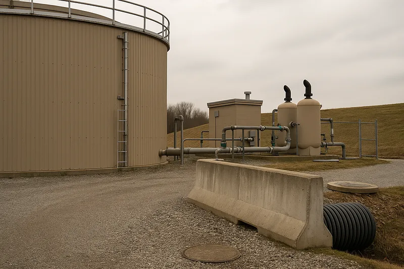 Illustration for wastewater sludge issues stemming from decommissioned landfill discharge