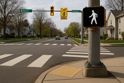 Illustration for pedestrian crossings